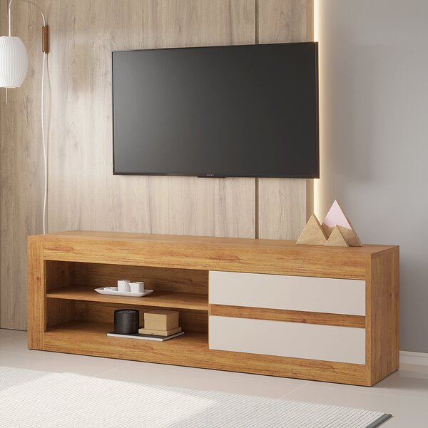 Rack Para Tv Até 70 Polegadas 1 Prateleira Life Mel/off White