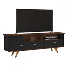 Rack Para Tv Até 70 Polegadas Atenas 1 Porta 2 Gavetas Preto