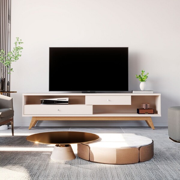 Rack Para Tv Até 70 Polegadas Jb 5232 2 Gavetas Off White - J