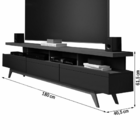 Rack Para Tv Até 70 Polegadas Vivare Wood 3 Gavetas Black/fre
