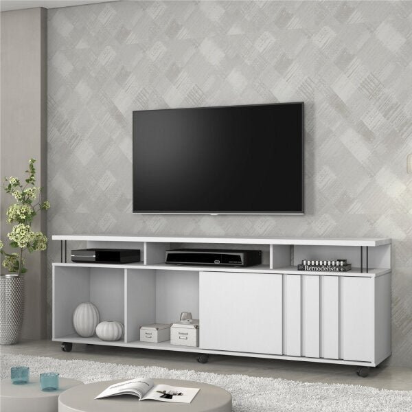 Rack Para Tv Ate 72 Polegadas Atraente Candian  Branco