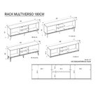 Rack Para Tv Até 72 Polegadas Industrial 180cm Em Bp Porta Te