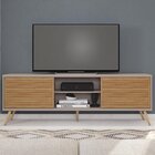 Rack Para Tv Até 72 Polegadas Retrô 180cm Em Bp Porta Pés Em