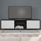 Rack Para Tv Até 72 Polegadas Retrô 180cm Em Bp Porta Pier Mu