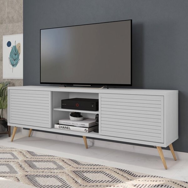 Rack Para Tv Até 72 Polegadas Retrô 180cm Em Bp Porta Pier Mu