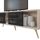 Rack Para Tv Até 72 Polegadas Retrô 180cm Em Bp Porta Telada