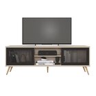 Rack Para Tv Até 72 Polegadas Retrô 180cm Em Bp Porta Telada