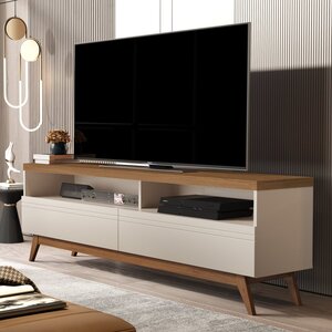 Rack Para Tv Até 72 Polegadas Retrô 2 Portas 2 Nichos Munique Yescasa ...