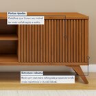 Rack Para Tv Até 75 Polegadas 100% Mdf Com Ripado 2 Portas De