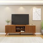 Rack Para Tv Até 75 Polegadas 100% Mdf Com Ripado 2 Portas De