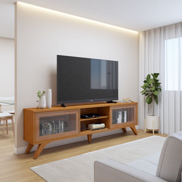 Rack Para Tv Até 75 Polegadas 100% Mdf Porta Reflecta 218cm P