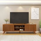 Rack Para Tv Até 75 Polegadas 100% Mdf Ripado 2 Portas De Cor