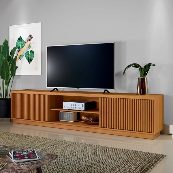 Rack Para Tv Até 75 Polegadas 100% Mdf Ripado 2 Portas Logan