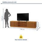 Rack Para Tv Até 75 Polegadas 100% Mdf Ripado 2 Portas Logan
