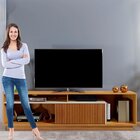 Rack Para Tv Até 75 Polegadas 100% Mdf Ripado Granada Natural