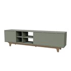 Rack Para Tv Até 75 Polegadas 100%mdf 200x55x40cm Lars Verde/