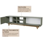 Rack Para Tv Até 75 Polegadas 100%mdf 200x55x40cm Lars Verde/