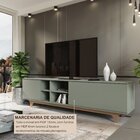 Rack Para Tv Até 75 Polegadas 100%mdf 200x55x40cm Lars Verde/