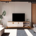 Rack Para Tv Até 75 Polegadas 140cm Com Puxador E Pés Em Made