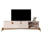 Rack Para Tv Até 75 Polegadas 140cm Com Puxador E Pés Em Made