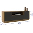 Rack Para Tv Até 75 Polegadas 150 Cm 3 Portas De Largura Noga