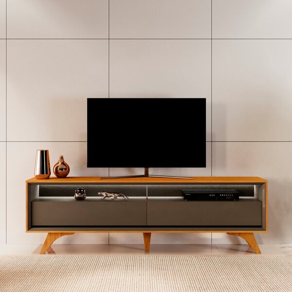 Rack Para Tv Até 75 Polegadas 2 Gavetas 180 Com Led Fita Aust