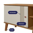 Rack Para Tv Até 75 Polegadas 2 Portas 180cm Nature/off White