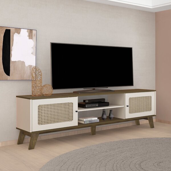 Rack Para Tv Até 75 Polegadas 2 Portas Com Pés Retro Charlott