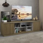 Rack Para Tv Até 75 Polegadas 2 Portas Harmonia Ripado Mel/ci