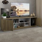 Rack Para Tv Até 75 Polegadas 2 Portas Harmonia Ripado Mel/ci