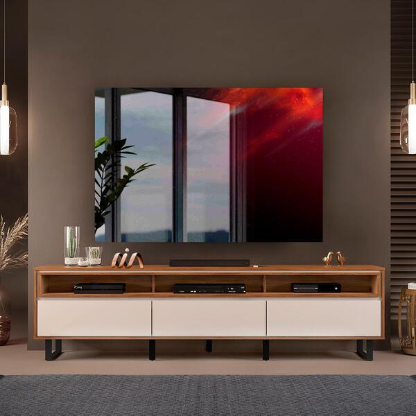 5台　リファレイ Rack Para Tv Até 75 Polegadas 3 Gavetas 226 Cm Off White Freijó