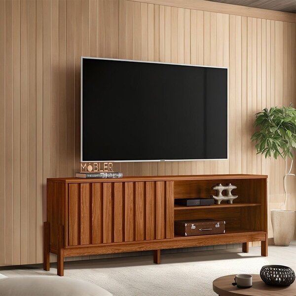 Rack Para Tv Até 75 Polegadas Bancada New Aurora Cinamomo Mel