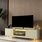 Rack Para Tv Até 75 Polegadas Com Led E Pés De Vidro 170cm Sp