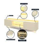 Rack Para Tv Até 75 Polegadas Com Led E Pés De Vidro 170cm Sp