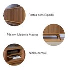 Rack Para Tv Até 75 Polegadas Com Ripado E 4 Portas Fortaleza