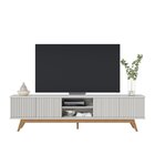 Rack Para Tv Até 75 Polegadas Com Ripado Pés Madeira Maciça F