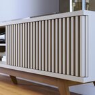 Rack Para Tv Até 75 Polegadas Com Ripado Pés Madeira Maciça F