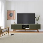 Rack Para Tv Até 75 Polegadas Com Ripado Pés Madeira Maciça F