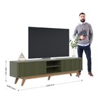 Rack Para Tv Até 75 Polegadas Com Ripado Pés Madeira Maciça F