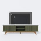 Rack Para Tv Até 75 Polegadas Com Ripado Pés Madeira Maciça F