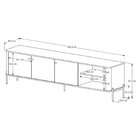 Rack Para Tv Até 75 Polegadas Curvo Pés E Puxadores Em Metal