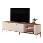 Rack Para Tv Até 75 Polegadas Curvo Pés E Puxadores Em Metal