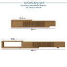 Rack Para Tv Até 75 Polegadas Extensível Até 304cm Portas Rip