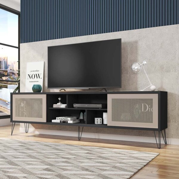 Rack Para Tv Até 75 Polegadas Industrial Retrô 220cm Em Bp Po