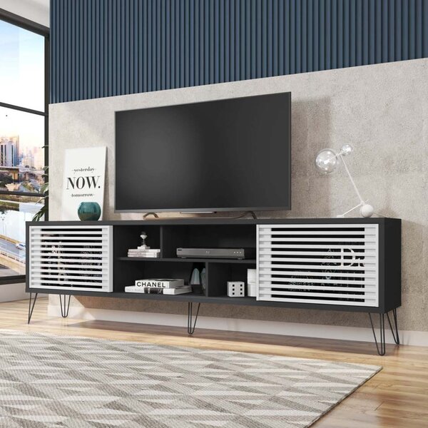 Rack Para Tv Até 75 Polegadas Industrial Retrô 220cm Em Bp Po