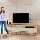 Rack Para Tv Até 75 Polegadas Laqueado 100% Mdf 2 Gavetas 180