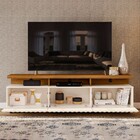 Rack Para Tv Até 75 Polegadas Olimpo 3 Portas Naturale/off Wh