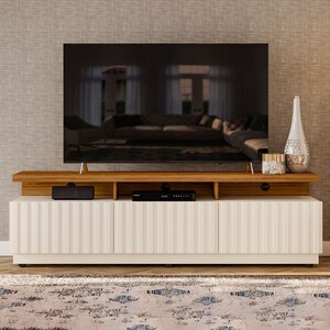 Rack Para Tv Até 75 Polegadas Olimpo 3 Portas Naturale/off White ...