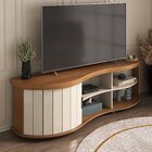 Rack Para Tv Até 75 Polegadas Orgânico Ripado Com Tampo Em Ta