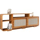 Rack Para Tv Até 75 Polegadas Palhinha 180cm 2 Portas Desliza